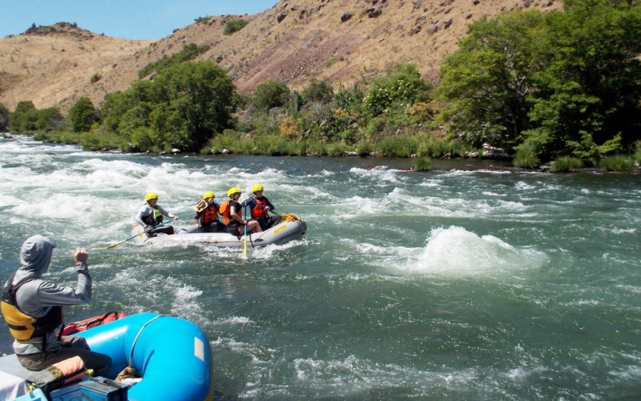 rafting instruction on outdoor leadership course